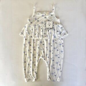 Kate Quinn Romper | Ruffle Waist, Star Print, Tank | Ivory Blue | 18–24M | NWT